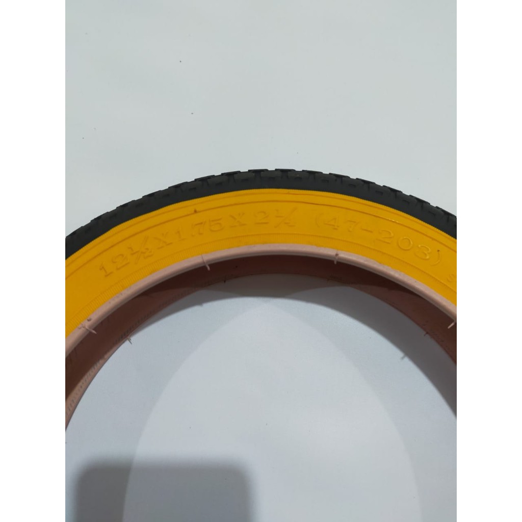 Swallow Ban luar 12 1/2 x 1.75 list kuning sepeda anak