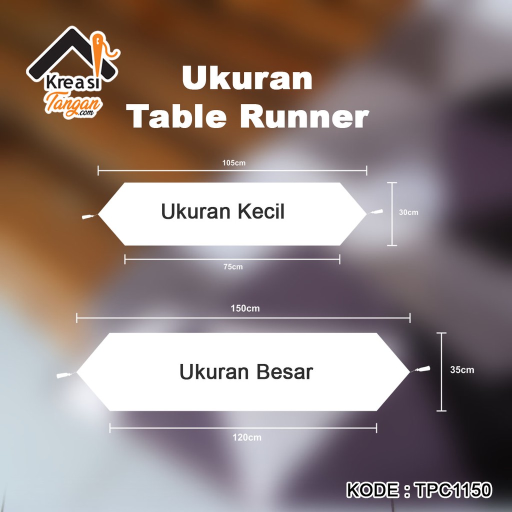 Taplak Meja / Table Runner Ukuran 105x30 - 150x35 TPC1150