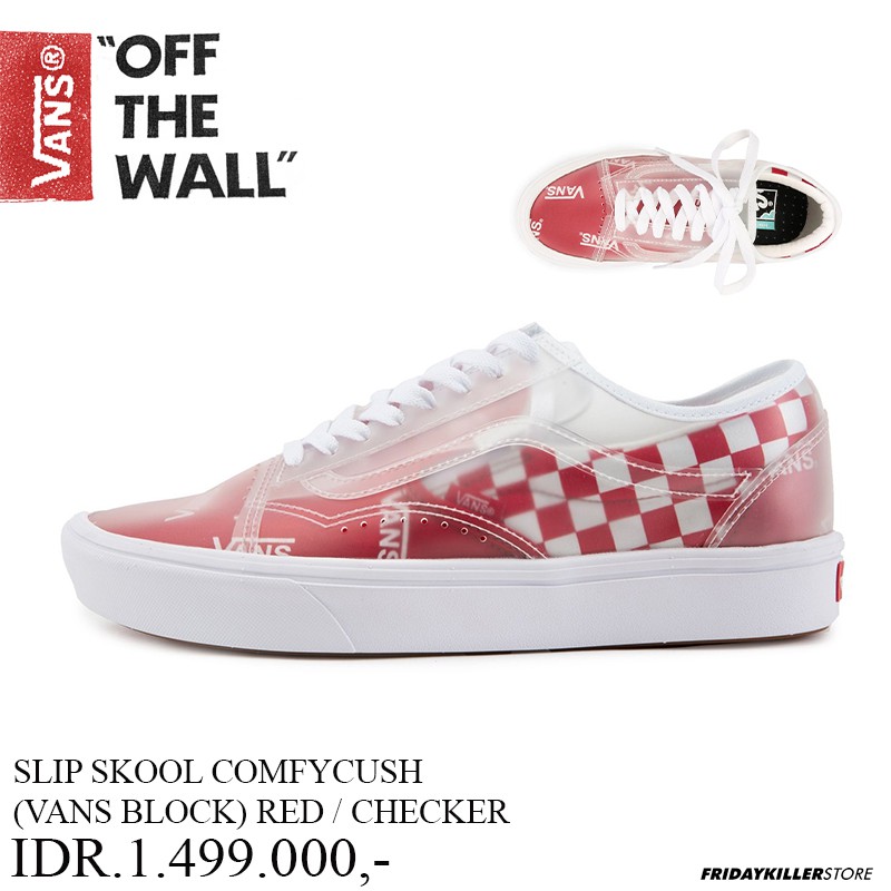 SEPATU VANS OFF THE WALL | SLIP SKOOL COMFYCUSH RED CHECK