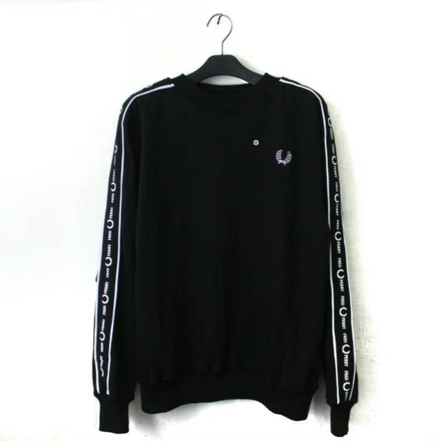 Sweater Crewneck Fred P3rry Strip Full Tag &amp; Lebel