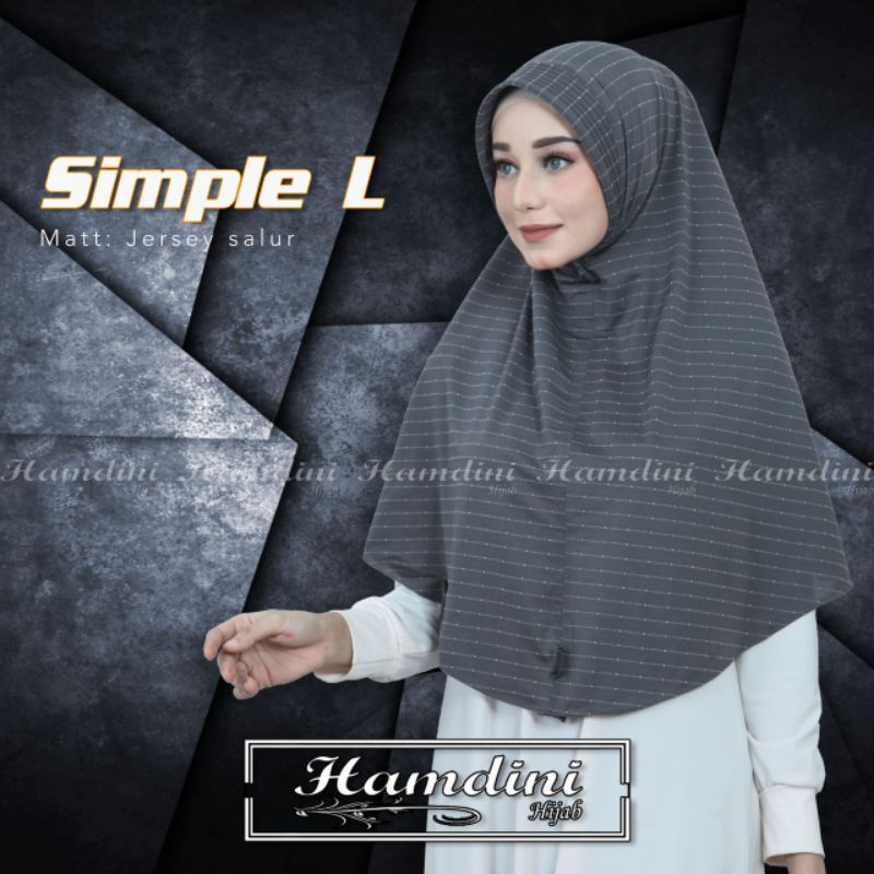 Jilbab Khimar Maryam Simple L Salur Kode 023 Ori Hamdini-Grey