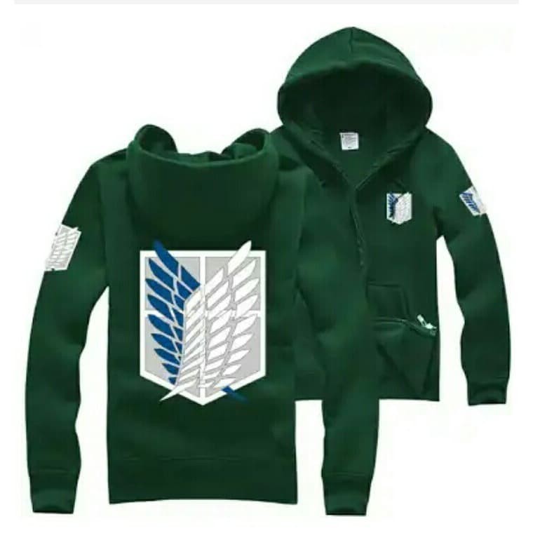 Jaket Sweater Anime SNK Attack On Titan AOT Zipper Hoodie Jumbo