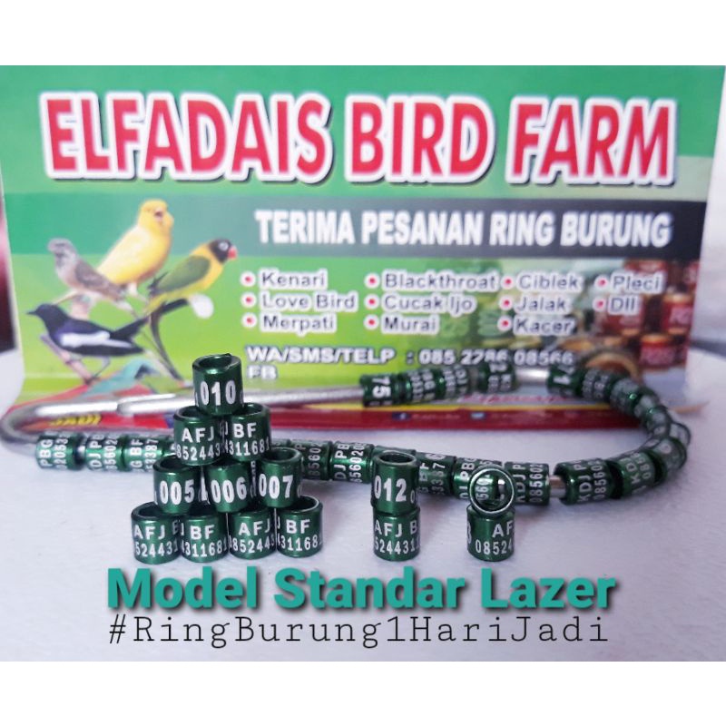 CincinBurung1HariJadi RingBurung1HariJadi 25Pcs Bisa 2 - 5 Warna Standar Lazer Proses Cepat