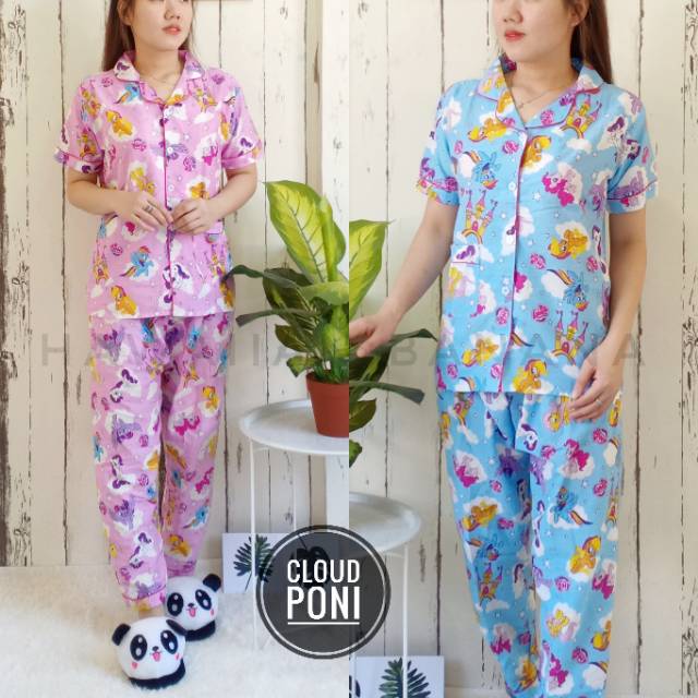 PIYAMA DEWASA ( CP/DST ) CLOUD PONI / LD 106CM / KATUN JEPANG