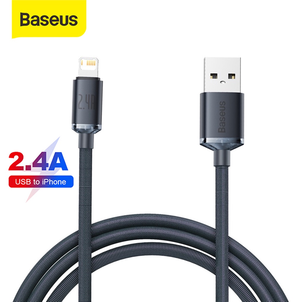 Baseus Crystal Shine Kabel Data iPhone Cable USB to Lightning Fast Charging 2.4A