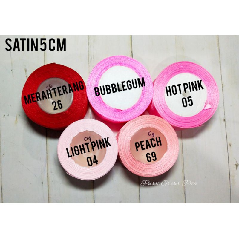 20 yards Pita Satin 5 cm / 2 inch | Pusat Grosir Pita