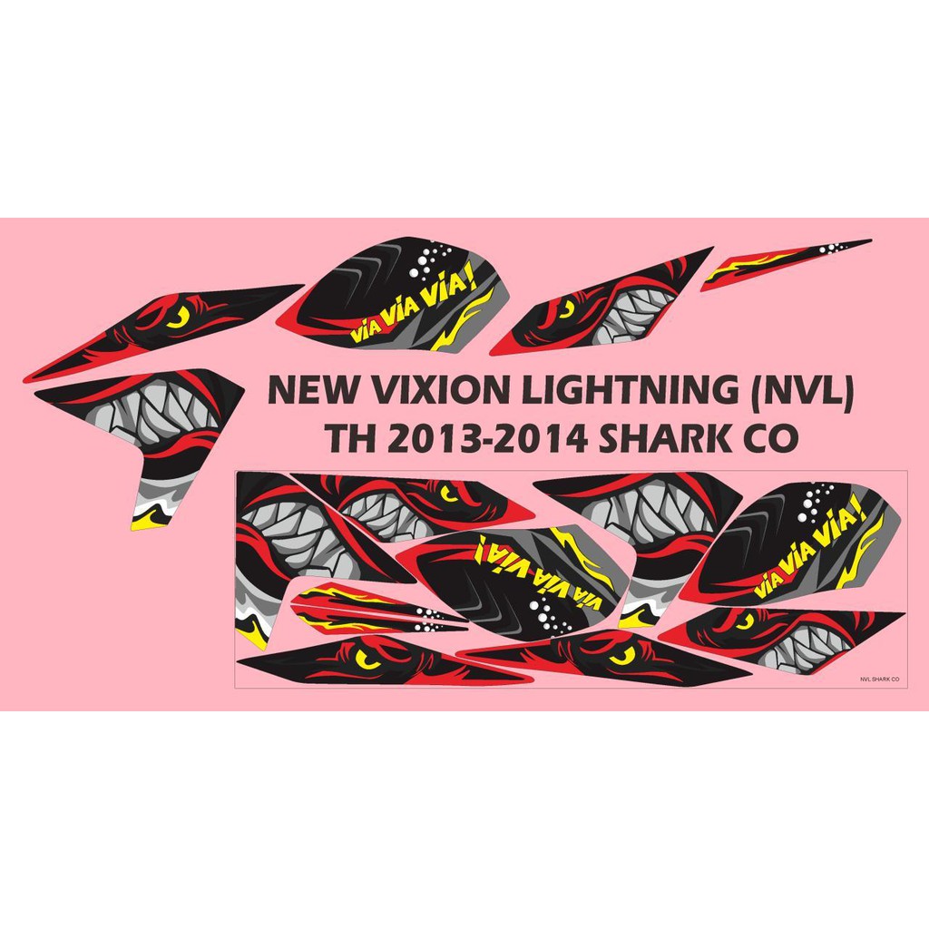 STRIPING STIKER DECAL NEW VIXION LIGHTNING (NVL) TH 2013-2014 SHARK CO