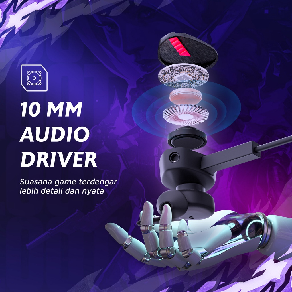 Headset Gaming JETEX HX11 Premium Earphone Gaming Mic with Vibration  - Garansi 2 Tahun