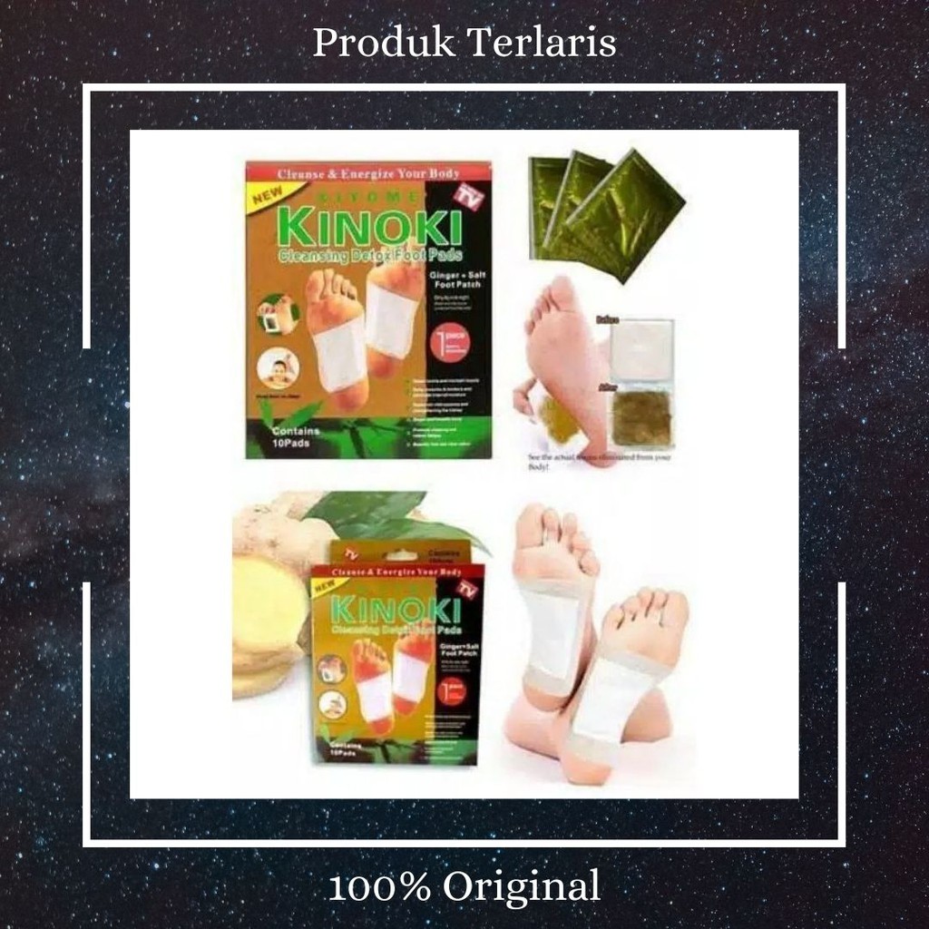 Koyo Kinoki Detox Kaki Original 100% Gold Isi 10 Bamboo Emas Ginger Foot Cabe