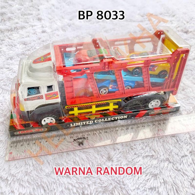 MAINAN BP 8033 TRUK MUAT MUATAN ANGKUT ANGKUTAN MOBIL MOBILAN CAR SEDAN TRUCK KEMASAN MIKA