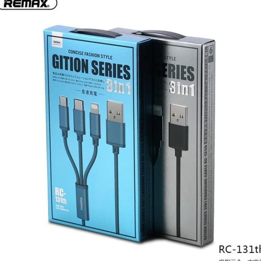 REMAX SERIES GITION  3IN 1 RC-131TH CHARGING DATA CABLE