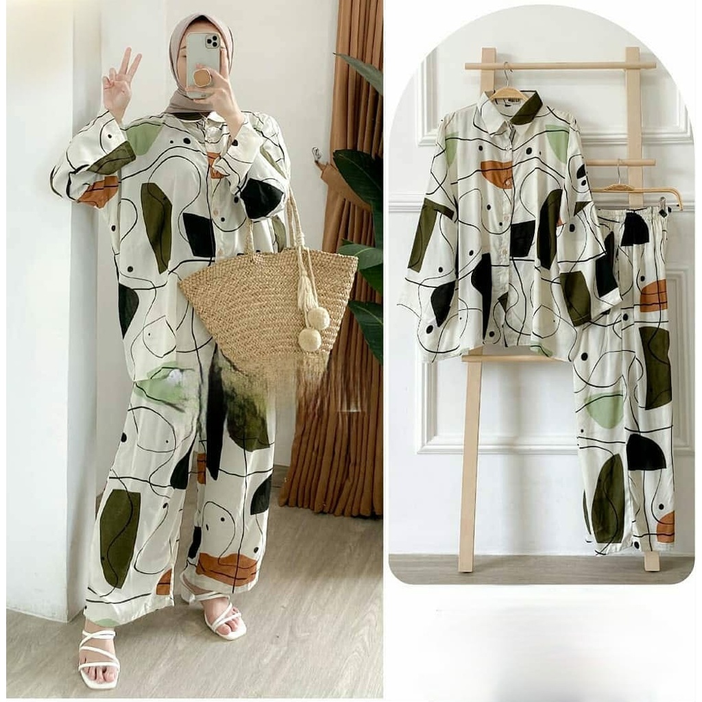 ONE SET JUMBO Pajamas LD 120 Rayon Viscose Sleepwear Daily Set-Khai 13