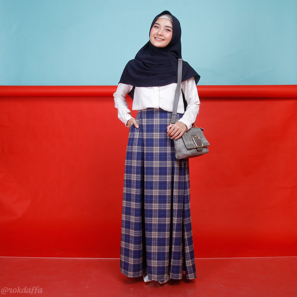 Rok Zara Rok Motif Kotak Rok Panjang Shopee Indonesia