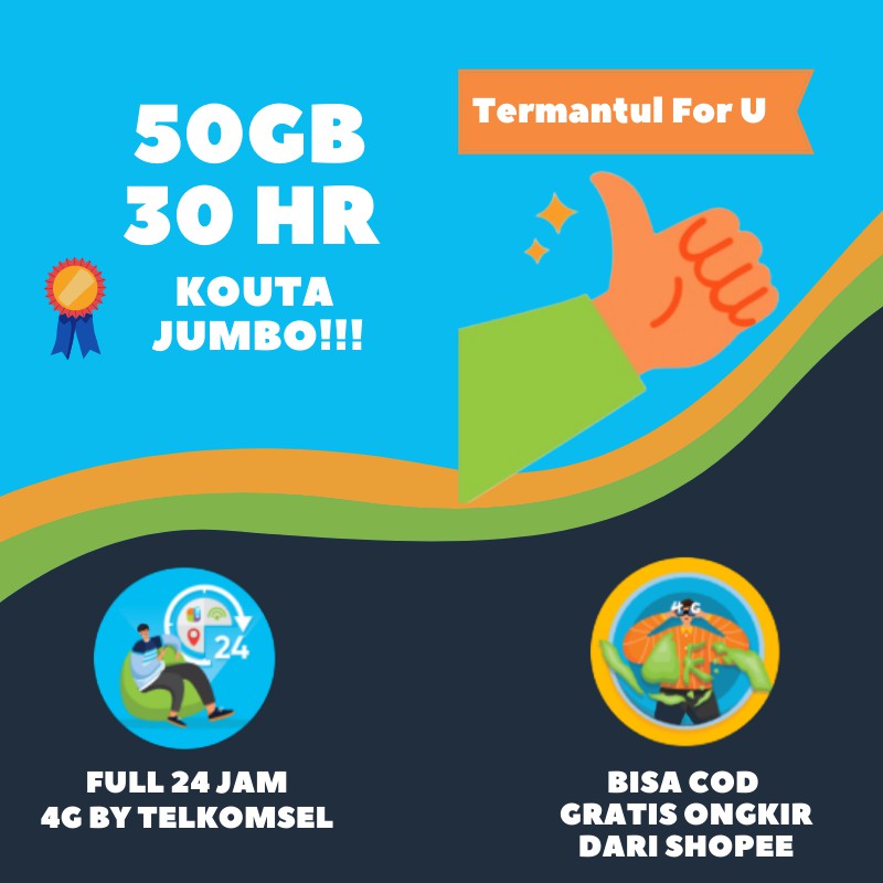 Promo Kartu Perdana by.U by U dari Telkomsel Kouta 50GB 30hr