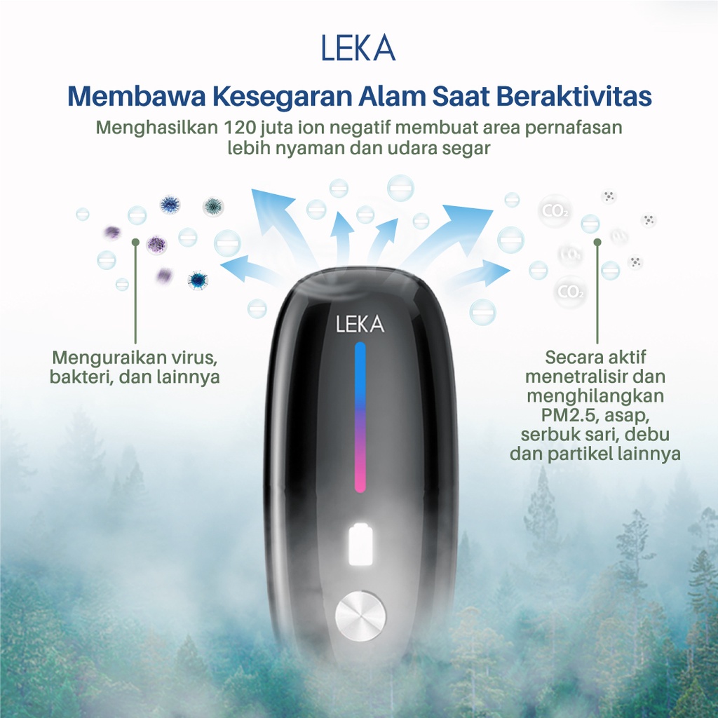 LEKA AP7220 Personal Ionizer - Portable Purifier Kalung Necklace Ion Negatif