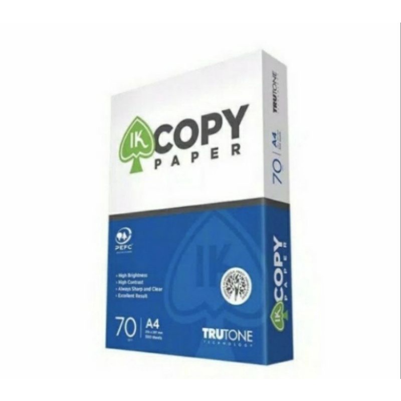 

kertas hvs A4 70/75 gram ik copypaper/harga perdus/5 rim