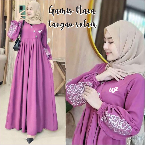 Gamis Nava Tangan Sulam