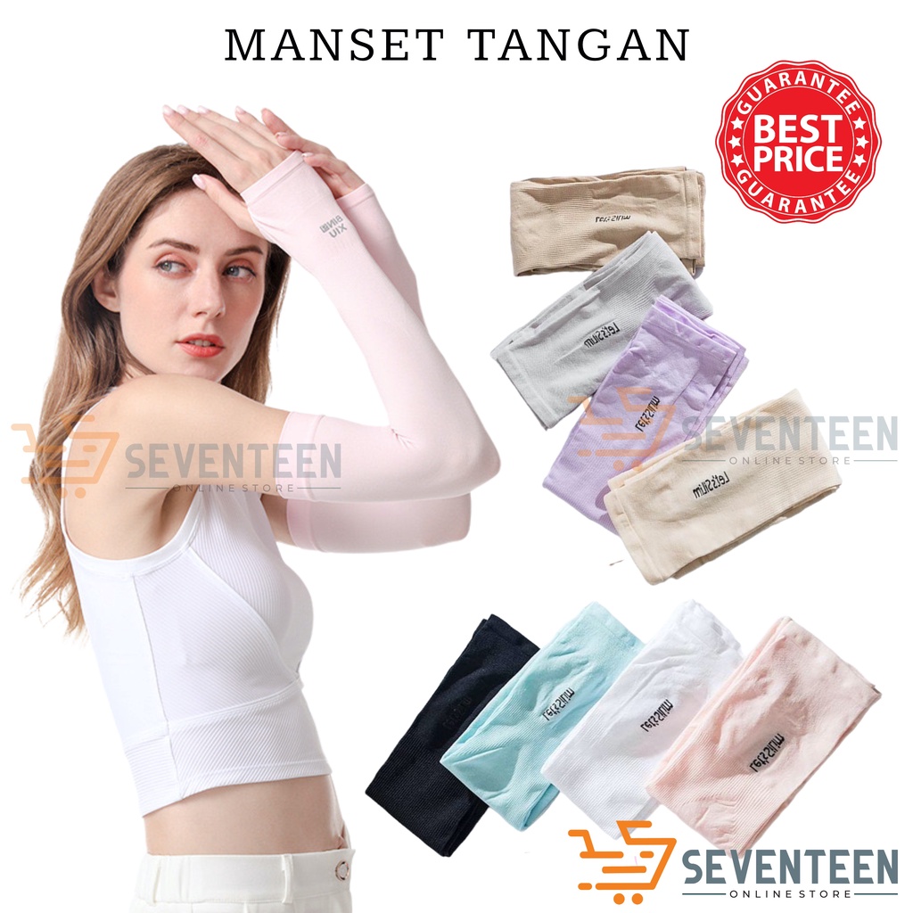 SEVENTEEN17 MANSET TANGAN PRIA DAN WANITA MANSET LENGAN PANJANG MANSET TANGAN MUSLIMAH HANDSOCK TANGAN POLOS MANSET KAOS