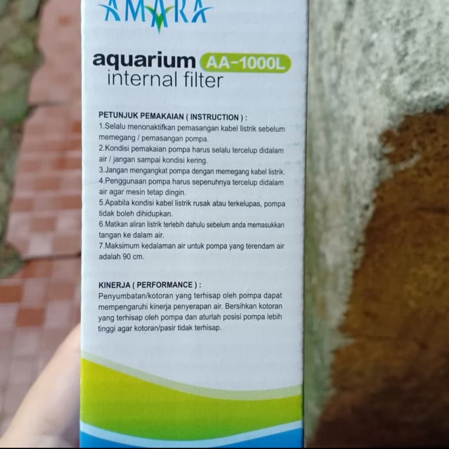 Internal FIlter Aquarium Aquascape AMARA AA-1000L