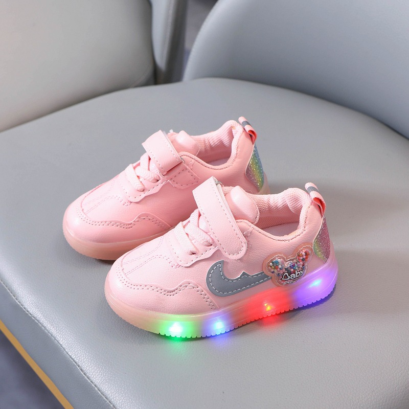 Juragan Junior [COD] Sepatu MAIKY Lampu LED Anak Perempuan Import Size 21-30