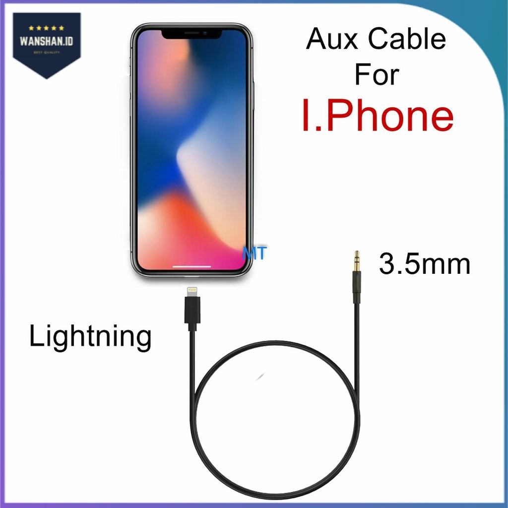 [WS] AUX Cable Lightning 3.5mm Audio iP 7 8 X XR XS Max 11 Pro Max T-007 / MB-60