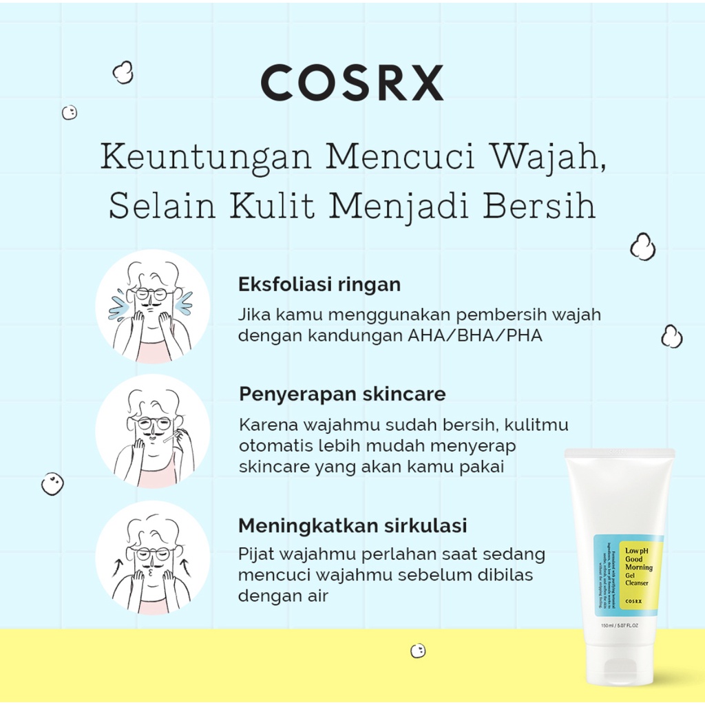 COSRX Low pH Good Morning Cleanser  50ML 150 ML (Sabun Wajah Untuk Semua Jenis Kulit)