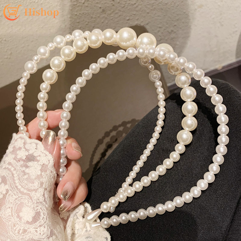 Hi/ Korean Pearl Elegant Headband Ins Princess Hairband Women Fashion Hair Accessoires Gift