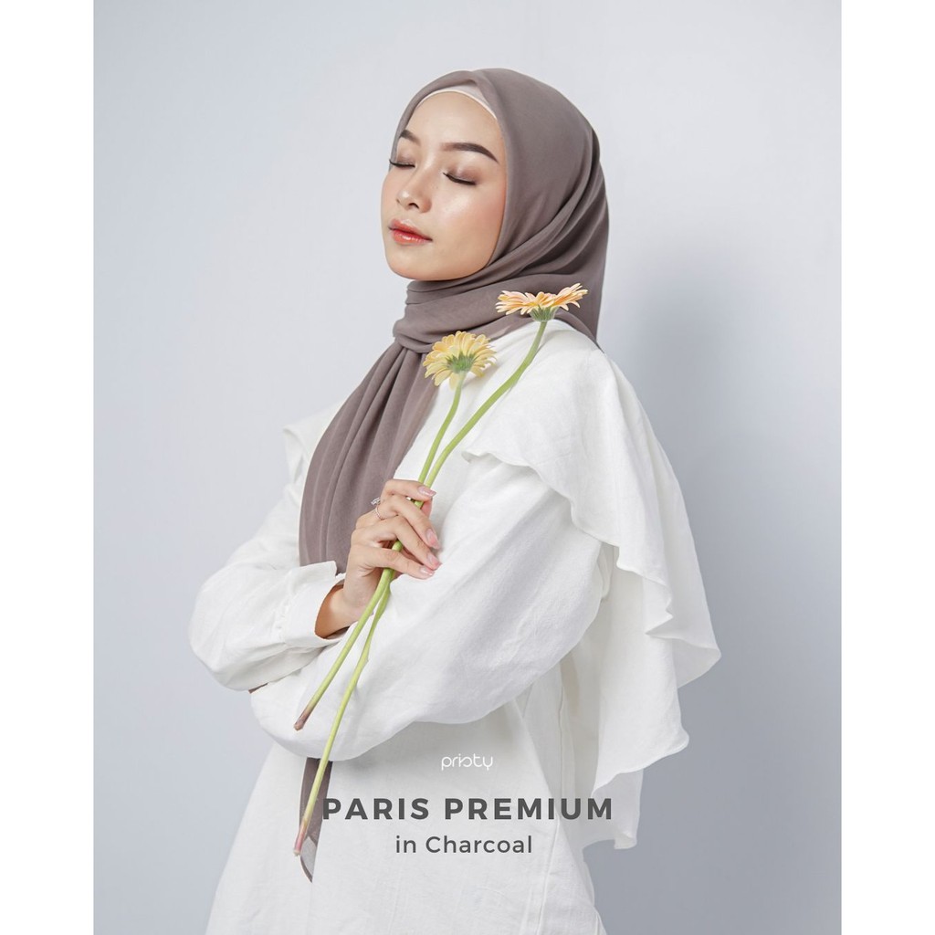 Paris Premium | Hijab Segiempat Premium-Charcoal