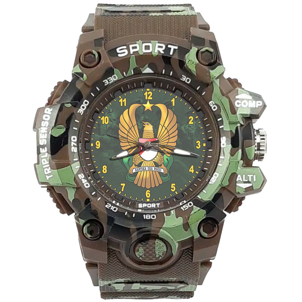 {Istimewa} Jam Tangan TNI -AD (Angkatan Darat) - Coklat Army Water Resistant