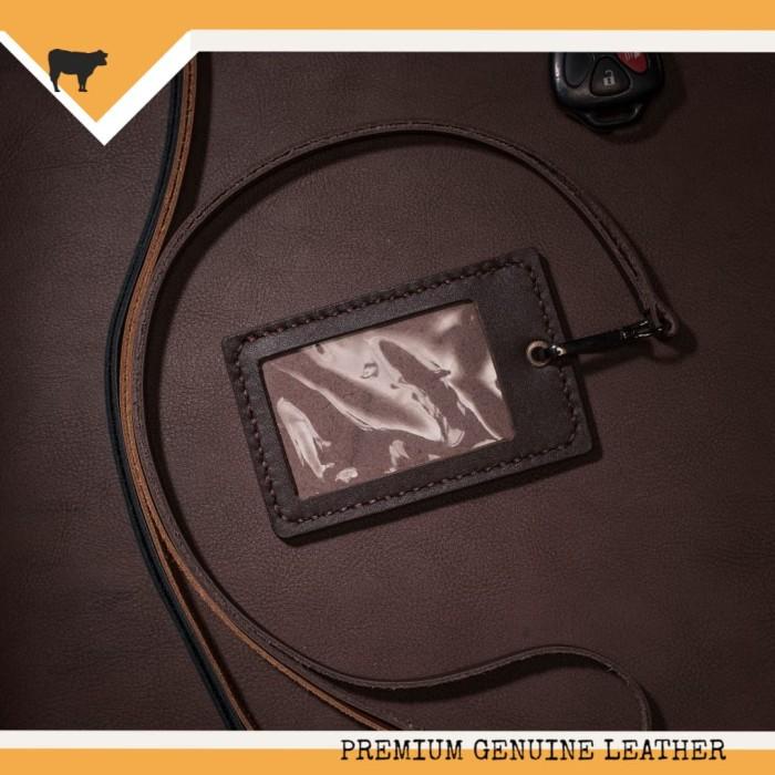 

Millie84.Store Name Tag Id Card Holder Kulit Asli Handmade Warna Dark Brown