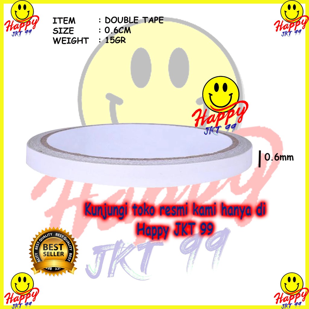 [ HAPPY JKT 99 ] ISOLASI DOUBLE TAPE SOLVENT 0.6CM X 12M