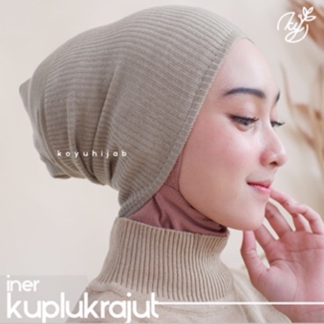 Koyu Hijab Iner Kupluk Rajut Premium