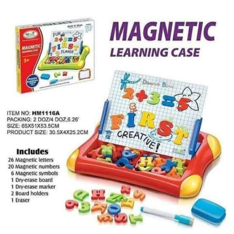 Mainan Magnetic Learning Case - Papan tulis gambar hitung anak belajar