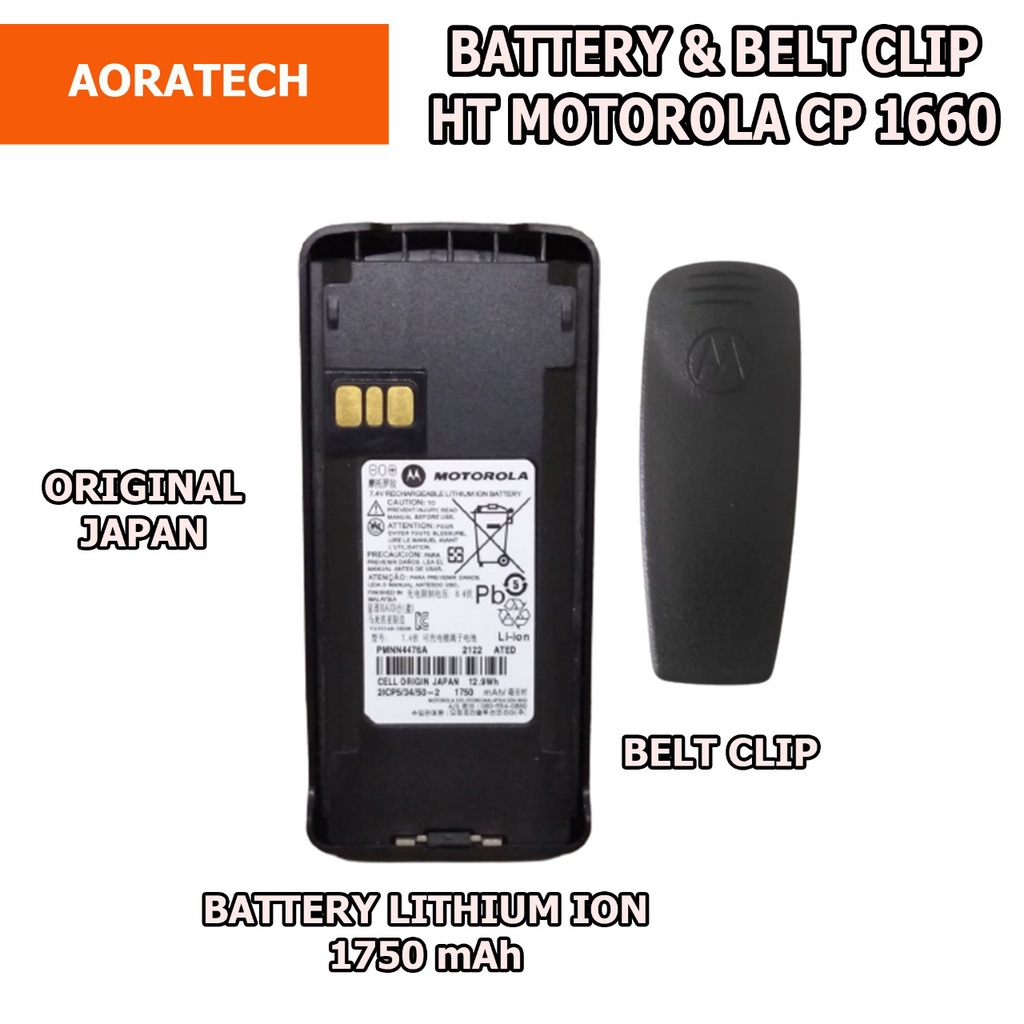 BATRE MOTOROLA BATTERY ORIGINAL MOTOROLA CP1660 C1300 PLUS BELT CLIP