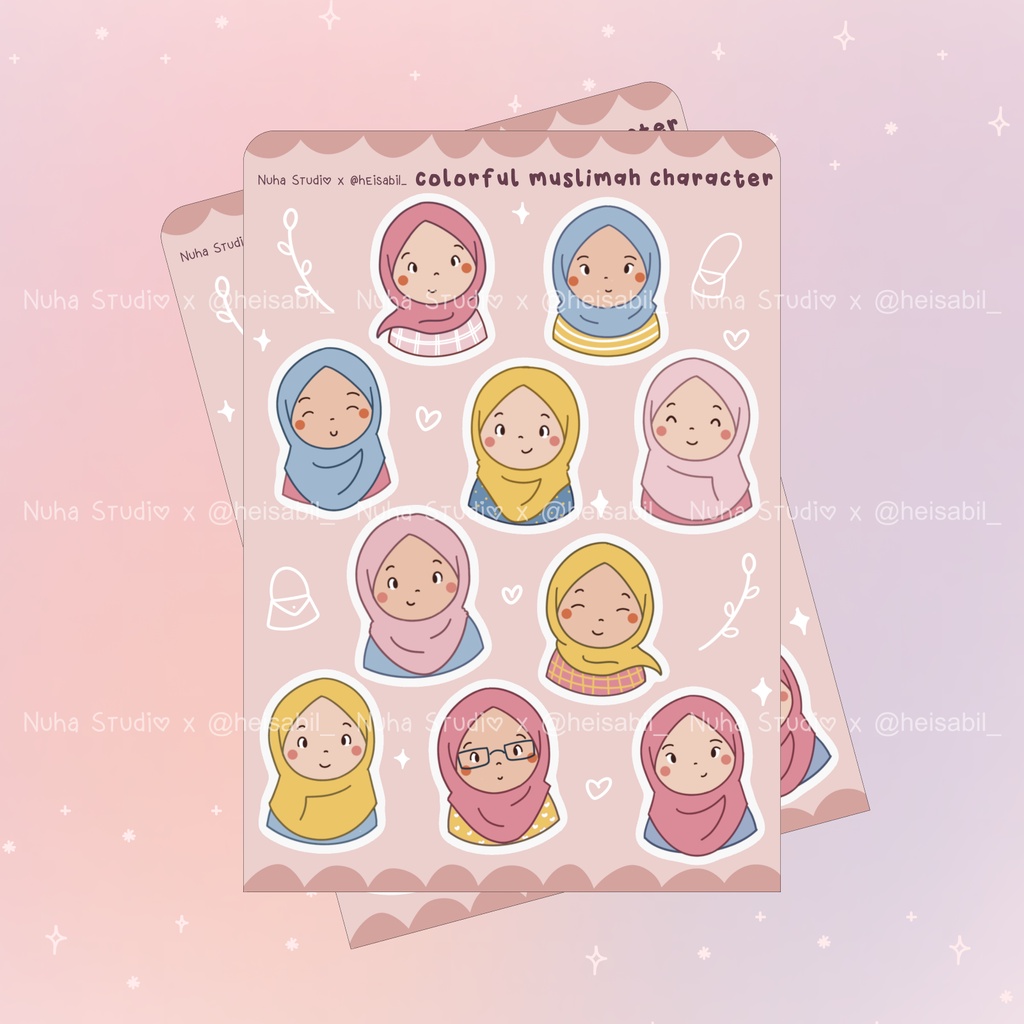 

Sticker by Heisabil_ | Emoji Colorful Muslimah | Aesthetic Sticker Estetik Stiker HP Laptop Botol Cute Waterproof Scrapbook Diary Journal Bujo Anti Air