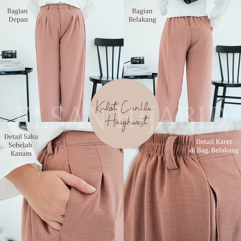 Harper pants Kulot Haighwaist crinkle premium / celana kulot wanita / kulot rayon wanita