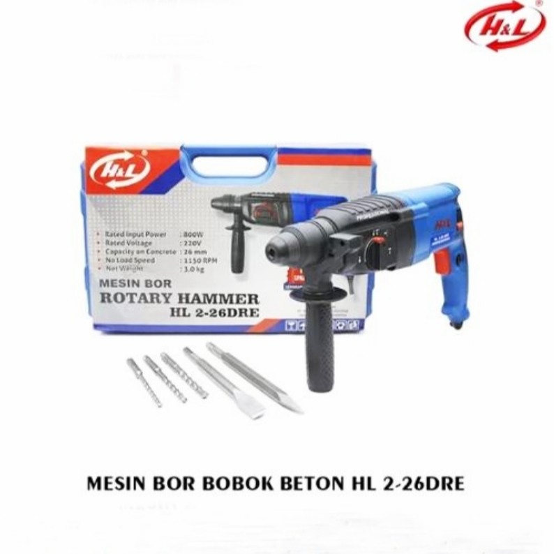 HNL 2-26 HL2-26DRE / Mesin Bor SDS Bobok Beton Rotary Hammer  H&L HL 2-26DRE