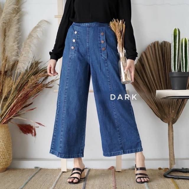KULOT BUTTON JEANS VILAMY KULOT JEANS Shopee Indonesia KULOT BUTTON JEANS VILAMY KULOT JEANS Shopee Indonesia