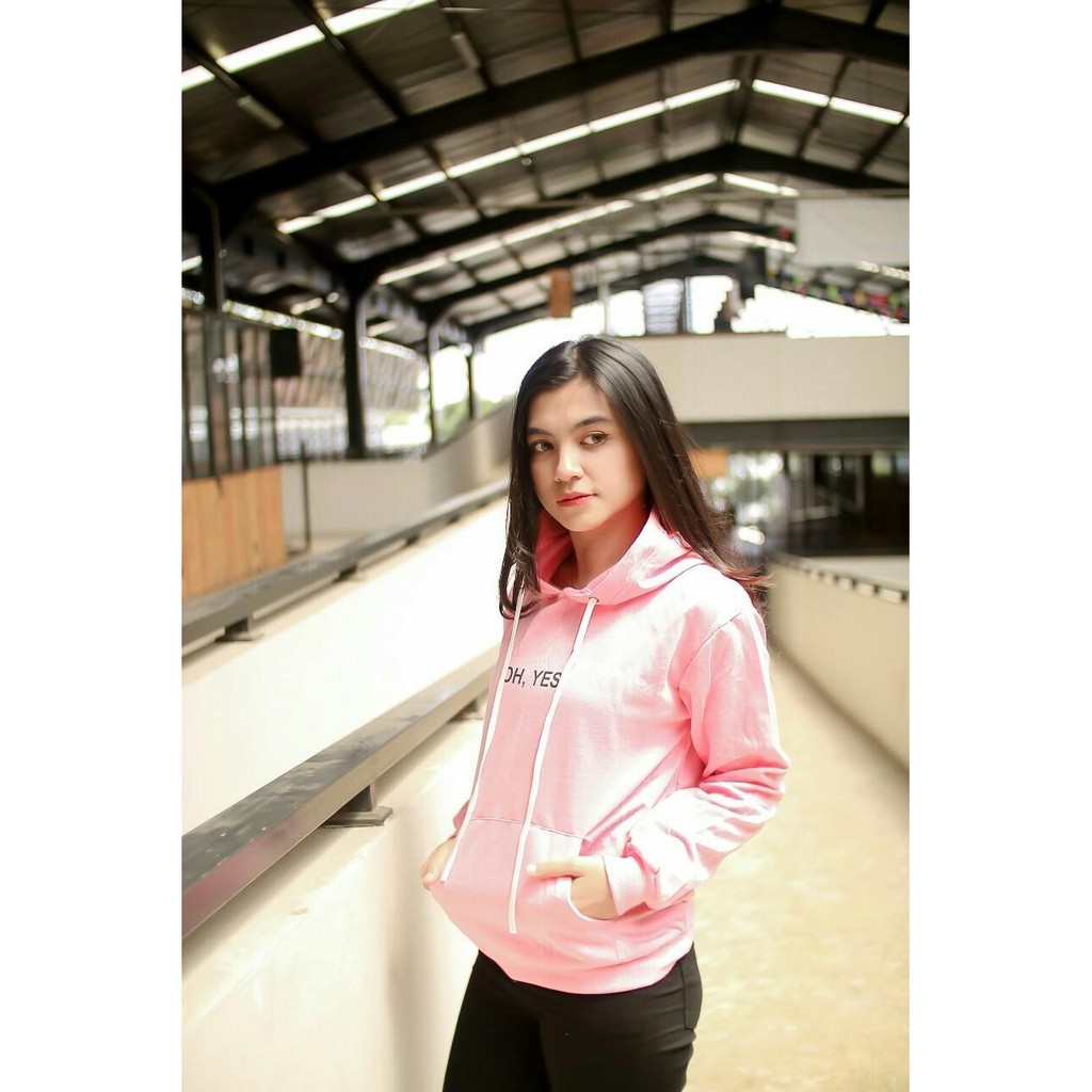 Sweater Hoodie Oh Yes Fit to XL(BESAR)/Ld 105cm