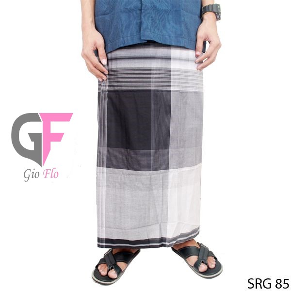 GIOFLO Sarung Muslim Pria Terkini White Black / SRG 85