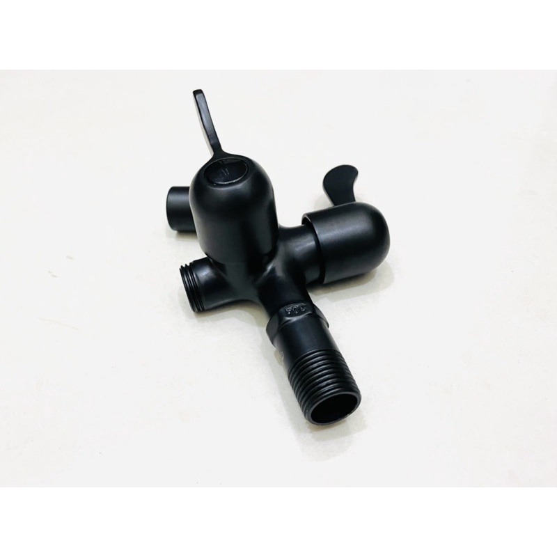 Kran Cabang Shower Mandi - Kran Double Keran Shower Mandi Hitam Black SS 304