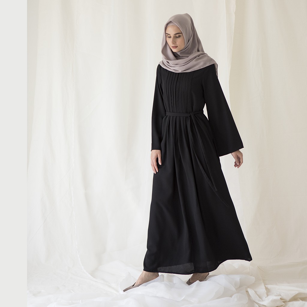 Kananta by Aska Label - Dress wanita panjang gamis Muslim busui friendly ukuran XS sampai jumbo warna hitam, coksu,mauve,biru navy