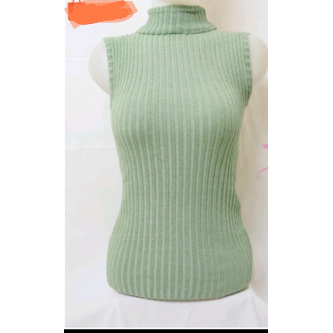 Turtle Neck Tanktop Rajut / Tank top kerah tinggi rajut wanita / Inner Manset