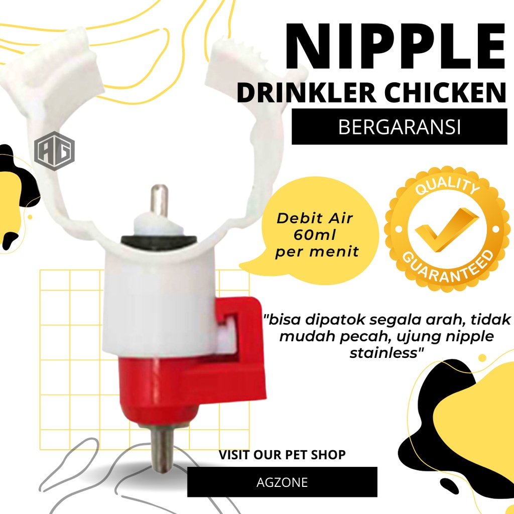 Alat Minum Ayam Petelur Ayam Pedaging Nipel Nipple Drinkers Ayam A5 A3AG ZONE