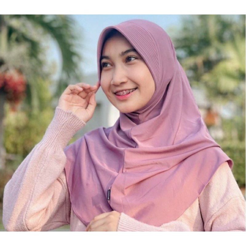 BERGO HAMIDAH MENUTUP DADA / DAILY HIJAB PET ANTEM JERSEY PREMIUM 100% ORIGINAL-HAMIDAH dusty