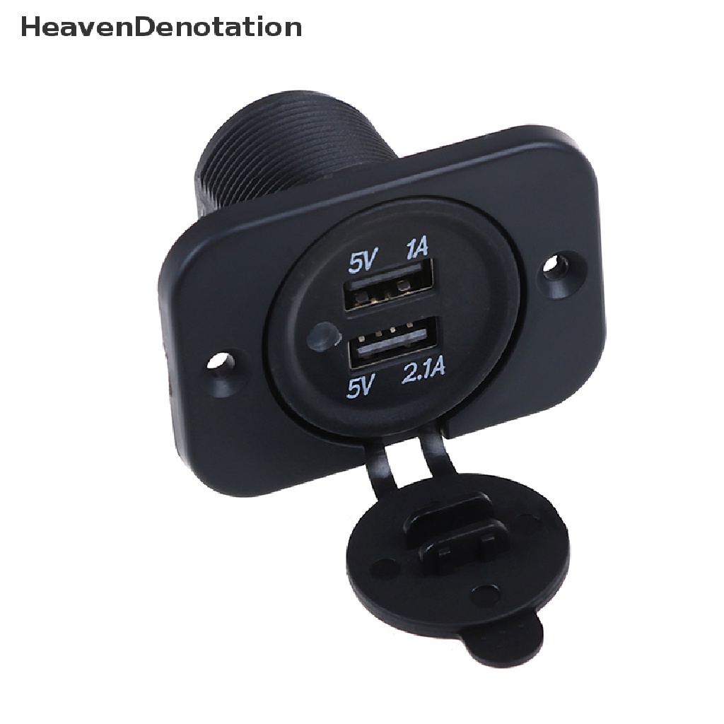 [HeavenDenotation] Dual 2 USB outlet 1A &amp; 2.1A port socket charger for car boat motorcycle 12 volt