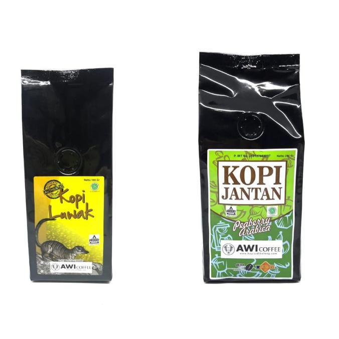 

AWI COFFEE Kopi Luwak 100 gr + King Jantan Peaberry 250 gr | Arabica - BIJI