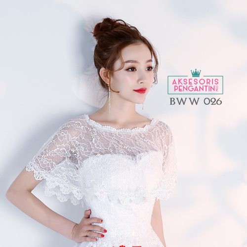 [READY STOCK] AKSESORIS WEDDING BOLERO KARDIGAN CARDIGAN PESTA LACE PUTIH BWW026