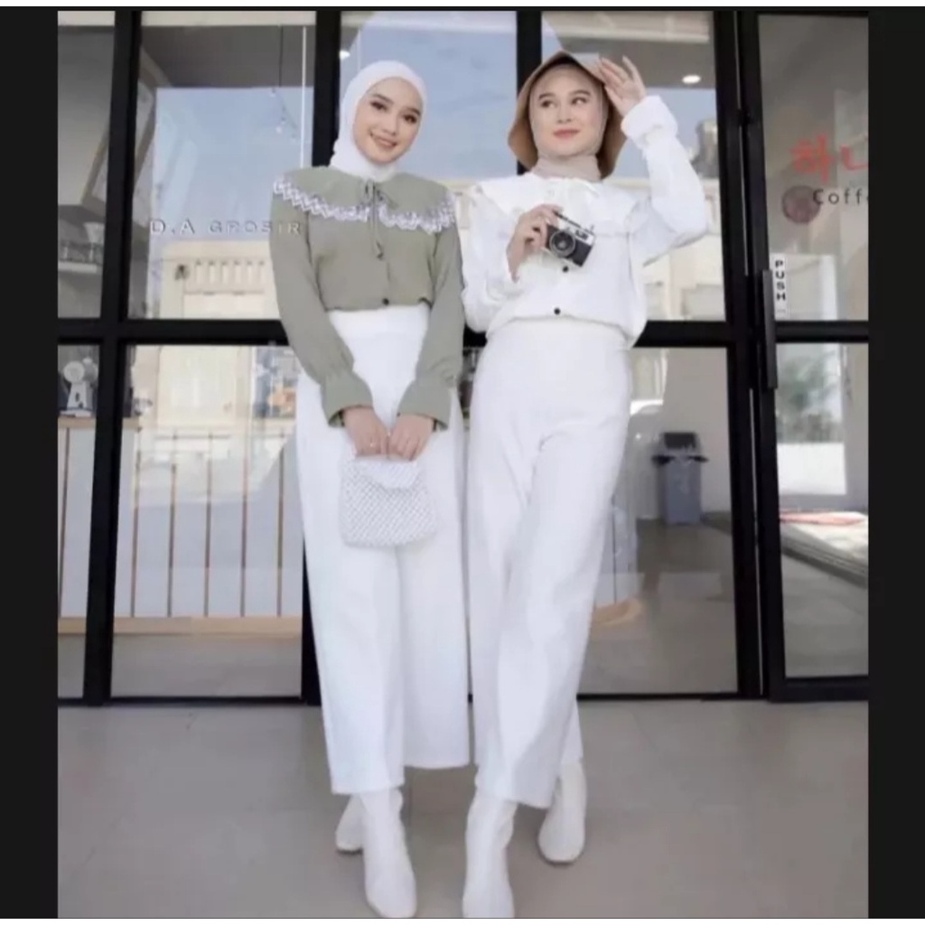 RISA BLOUSE TERBARU M-L-XL/blouse korea/crinkle airflow/vintage/atasan terbaru/terlaris