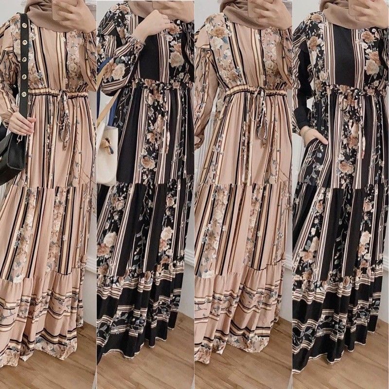 Shafa Dress Rayon Gamis Rayon Motif